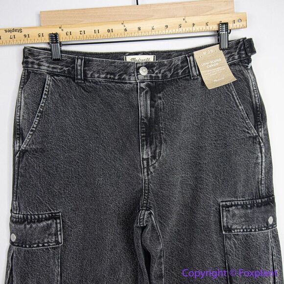 NEW Madewell Low-Slung Straight Cargo Jeans‎ in Ranney Wash, 29 - Picture 5 of 16